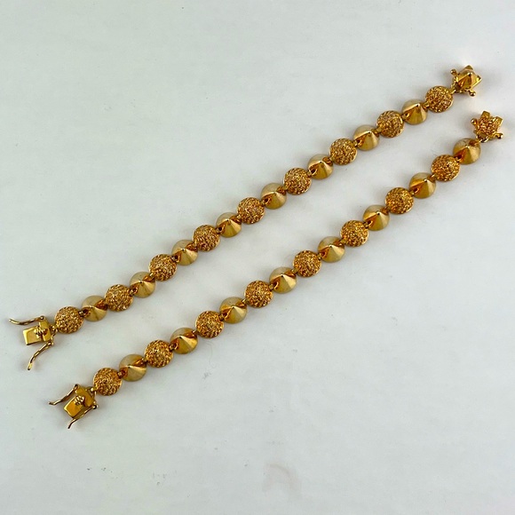 Pair of Eddie Borgo Pave Gold Spike Bracelets - Picture 1 of 4